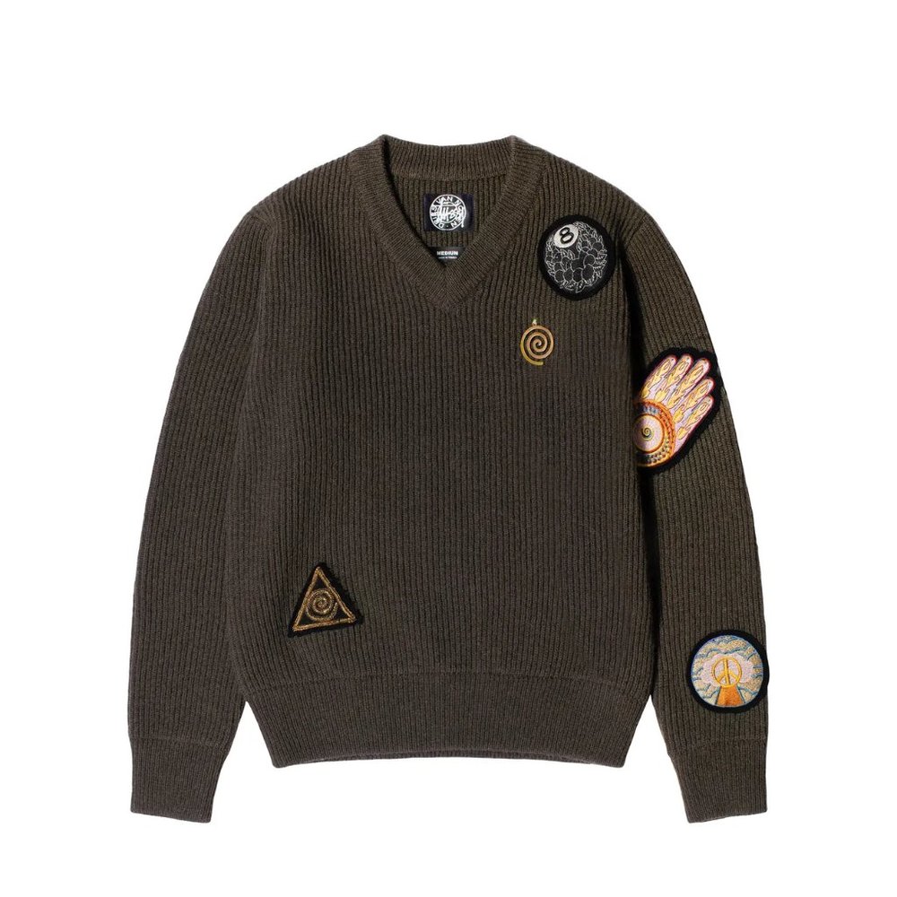 STÜSSY & DRIES VAN NOTEN PATCH KNIT SWEATER
